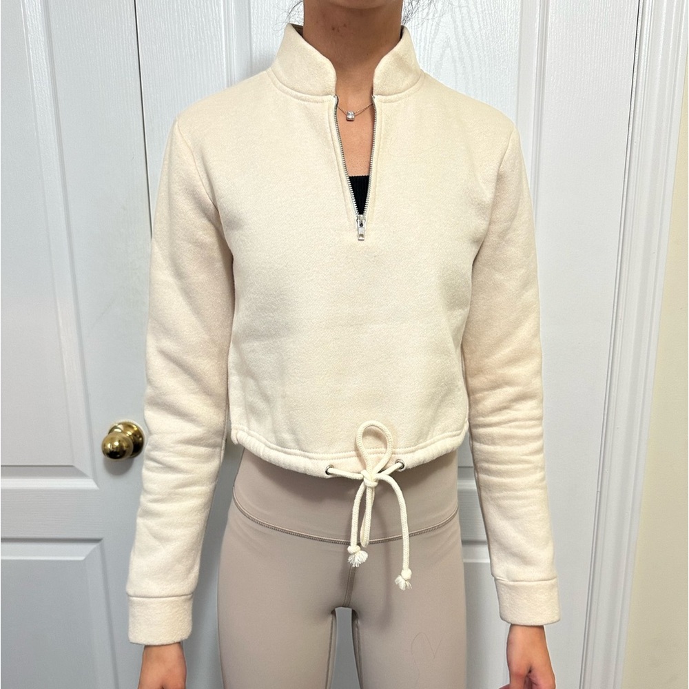 Princess Polly Quarter-Zip Sweater - Cream (0)